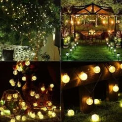 String Lights Outdoor Solar String Lights 7M 50 LEDs Solar Ball String Lights 8 Modalità Waterproof IP65 Indoor Outdoor For Garden, Patio, Wedding, Christmas Decoration -Lemax Negozio 33379141 3