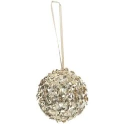 Palla Di Natale Glitter Oro - Modello Grande, 8 Cm - Feeric Lights & Christmas