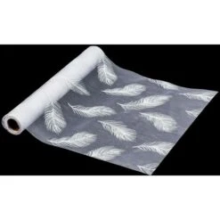 Tessuto Organico Stampato Bianco - Paillette, 28 X 500 Cm - Feeric Lights & Christmas