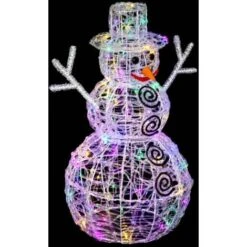 Pupazzo Di Neve Di Forma Acrilica - Fix 3d Bianco 100 Led 60 Cm - Feeric Lights & Christmas -Lemax Negozio 83768970 4