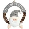 Corona Decorativa + Peluche D36 - Babbo Natale - Feeric Lights & Christmas
