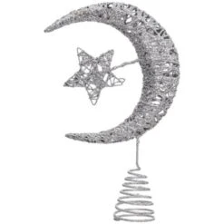 Crest Moon Star 25cm Argento - Feeric Lights & Christmas