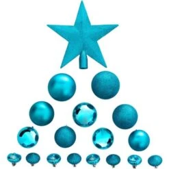 Kit Palla Di Natale 18 Pezzi Turchese - Feeric Lights & Christmas