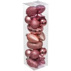 Kit Deco Rosa Di 18 Pezzi - Feeric Lights & Christmas