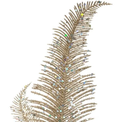 Felce A Ramo 3 Foglie D Oro 75 Cm - Feeric Lights & Christmas 4 Felce A Ramo 3 Foglie D Oro 75 Cm - Feeric Lights & Christmas - immagine 2