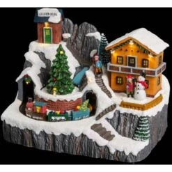 Villaggio Natalizio Illuminato, Chalet Di Montagna E Trenino - Luce Notturna Di Natale, Luminosa In Movimento Musicale - Feeric Lights & Christmas