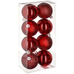Pallina Natalizia 70mm X 8 Rossa - Feeric Lights & Christmas