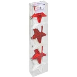 Soggetto Stella Di Plastica X 6 Rosso Bianco - Feeric Lights & Christmas