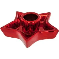 Titolare Electro Tealight Stella Rossa - Diametro 10,5 Cm - Feeric Lights & Christmas