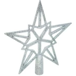 Stella Crest Glitter Argento 20 Cm - Feeric Lights & Christmas -Lemax Negozio 83781653 3