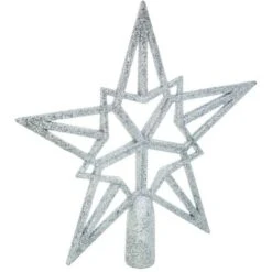 Stella Crest Glitter Argento 20 Cm - Feeric Lights & Christmas -Lemax Negozio 83781653 4