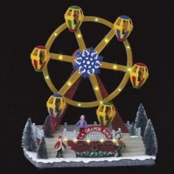 Villaggio Di Natale Illuminato, Ruota Panoramica - 40 L Luminoso Mv Musicale - Feeric Lights & Christmas